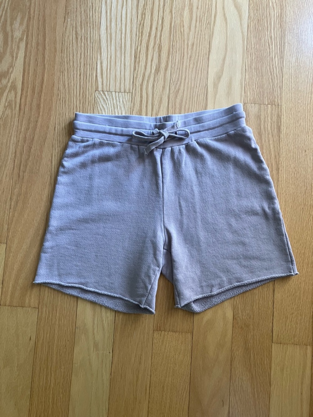 LACAUSA Mushroom (beige) Drawstring Sweat Shorts Size XS